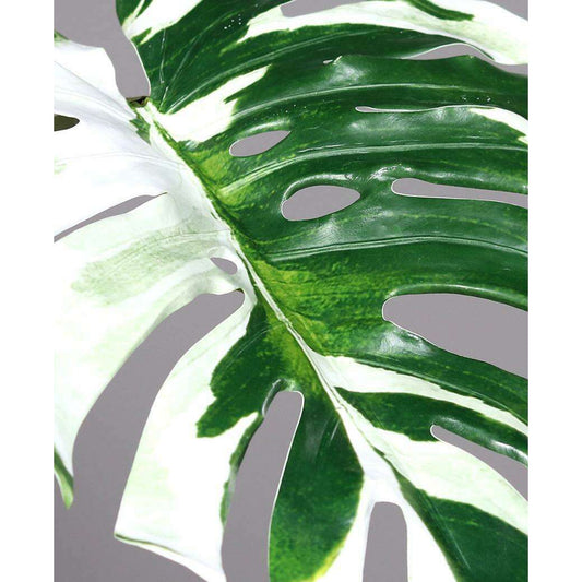 Feuille artificielle de Monstera - composition florale d'intérieur - H.110cm panaché