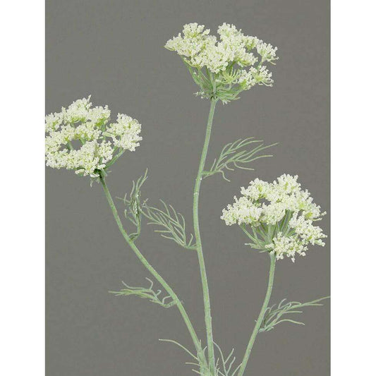 Fleur artificielle Aneth 3 têtes - carotte sauvage - H.74cm crème