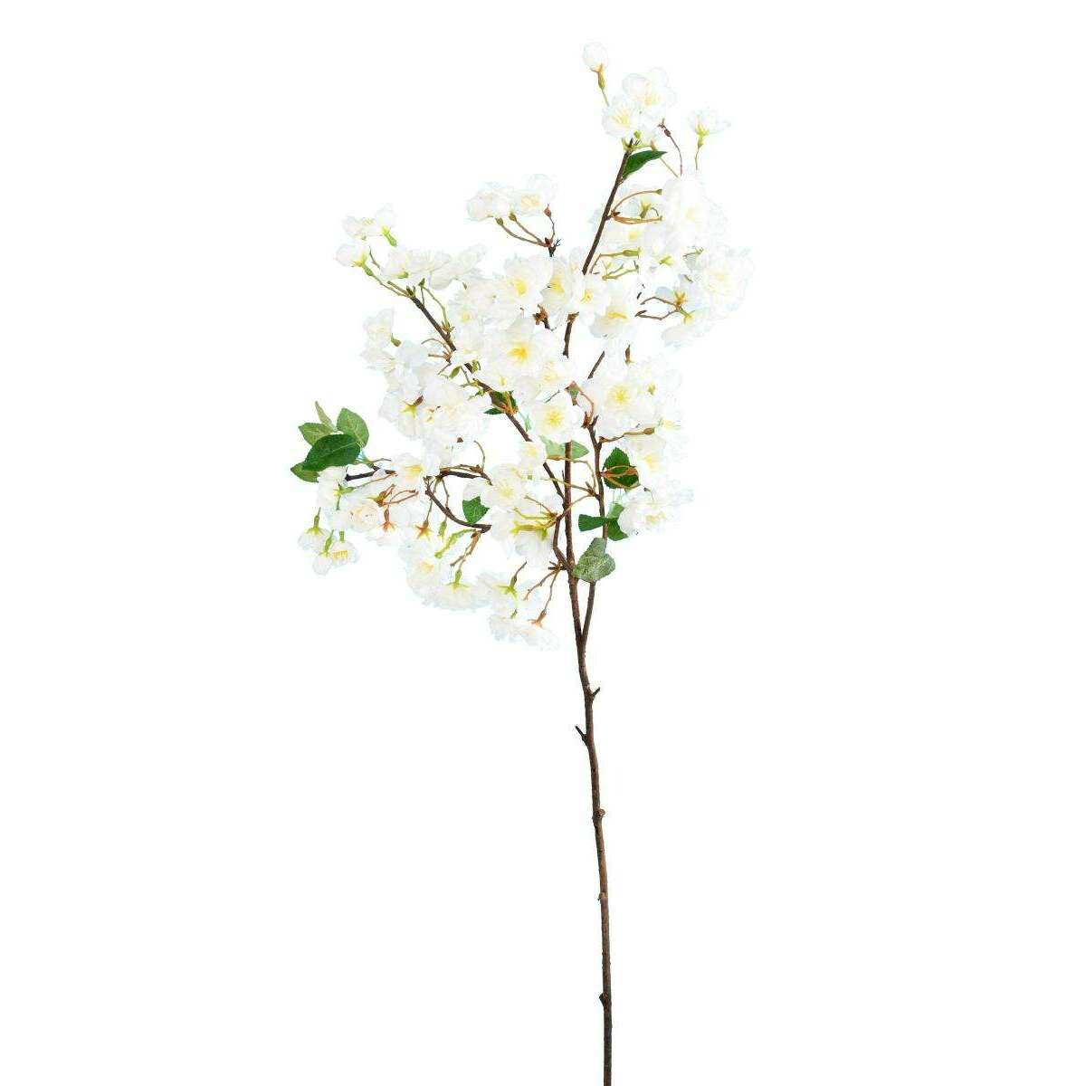 Fleur artificielle branche de cerisier - 85 fleurs 16 feuilles - H.105cm blanc-D6