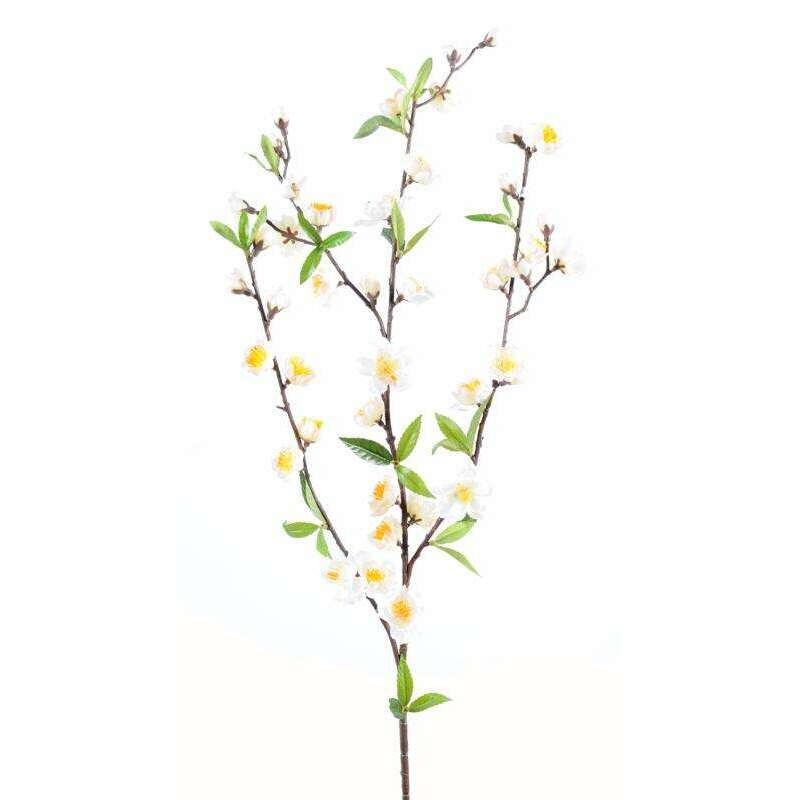 Fleur artificielle branche de cerisier blanc 42 fleurs H.70cm - D5