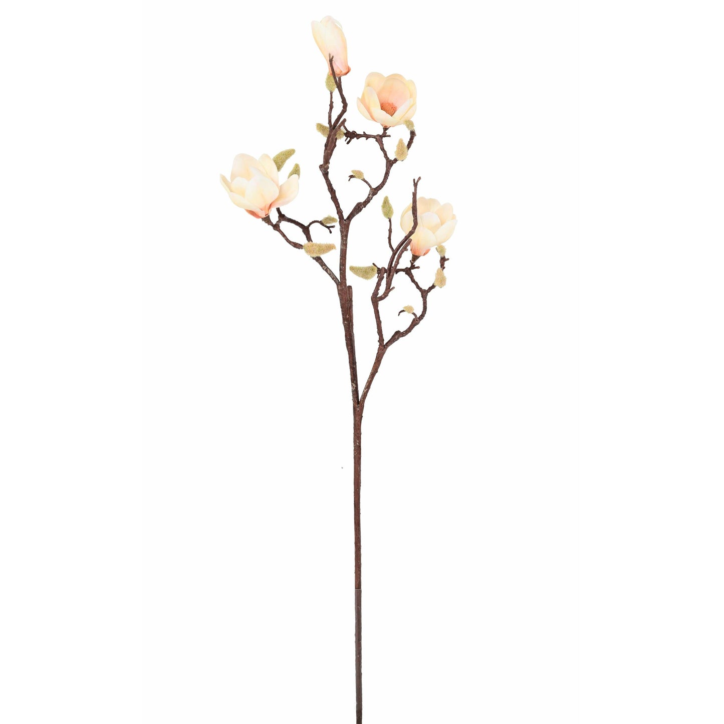Fleur artificielle branche de Magnolia - création florale intérieur - H.100cm crème