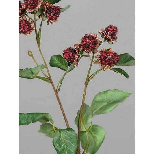 Fleur artificielle branche de mûres – composition florale - H.44cm rouge