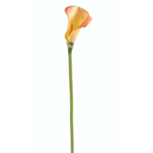 Fleur artificielle Calla Lily - création bouquet - H.90 cm rose orange