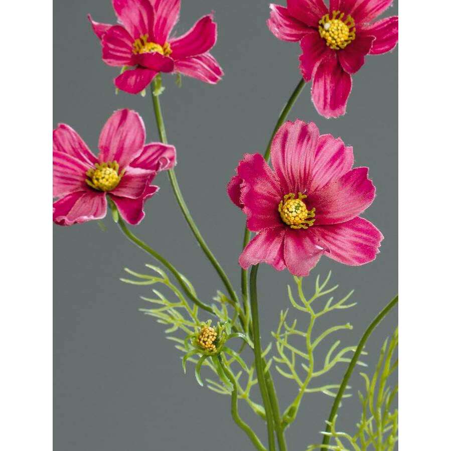 Fleur artificielle Cosmos - composition création florale - H.67cm fuchsia
