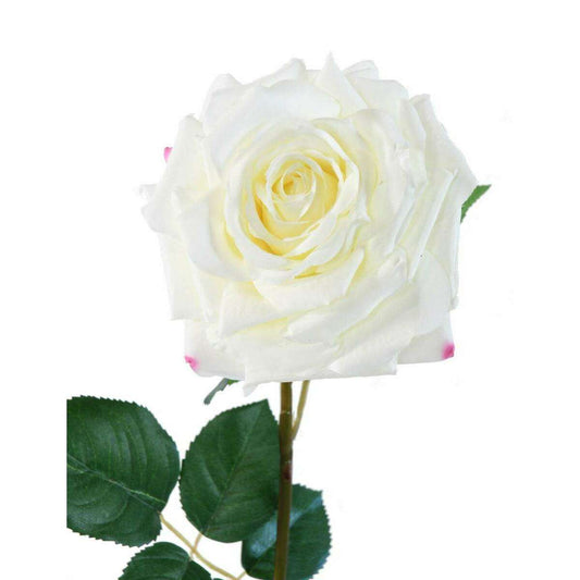 Fleur artificielle coupée rose - décoration intérieure - H.74 cm blanc