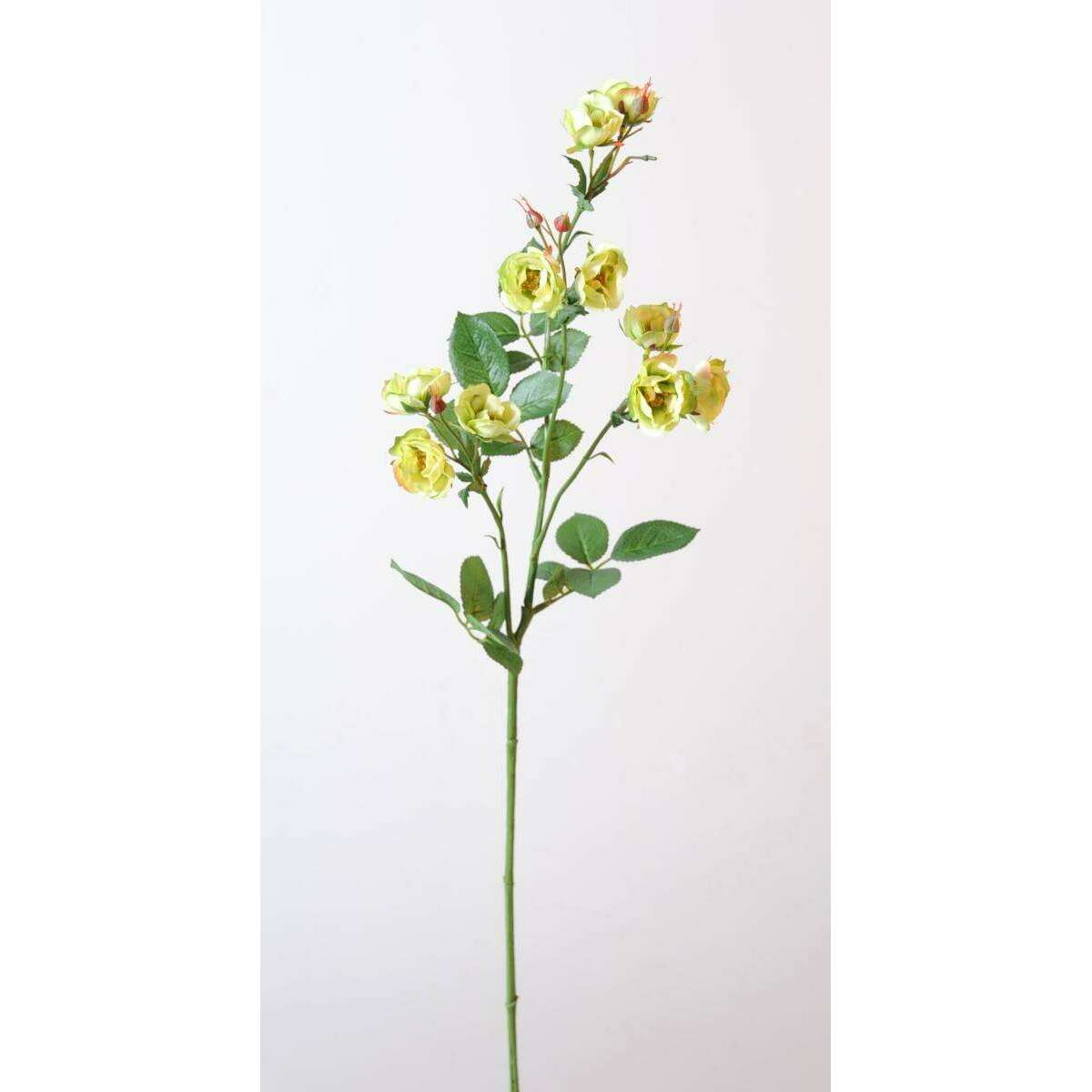 Fleur artificielle coupée rose sauvage - composition florale - H.75cm jaune vert M4