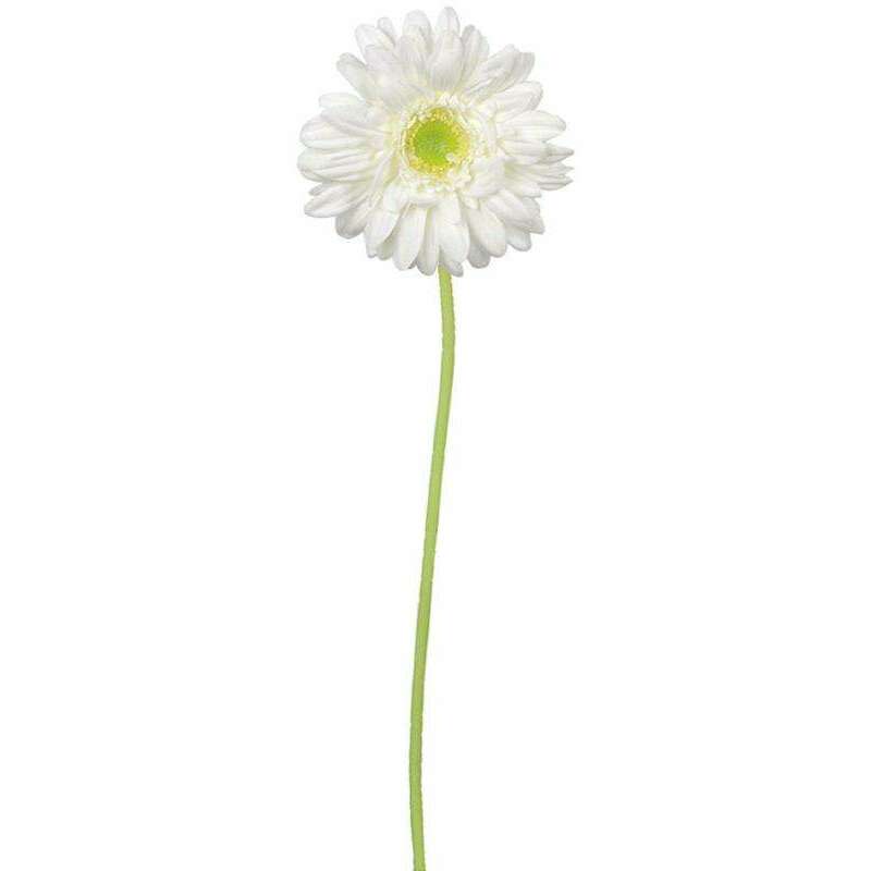 Fleur artificielle Gerbera - composition bouquet artificiel - H.50 cm blanc