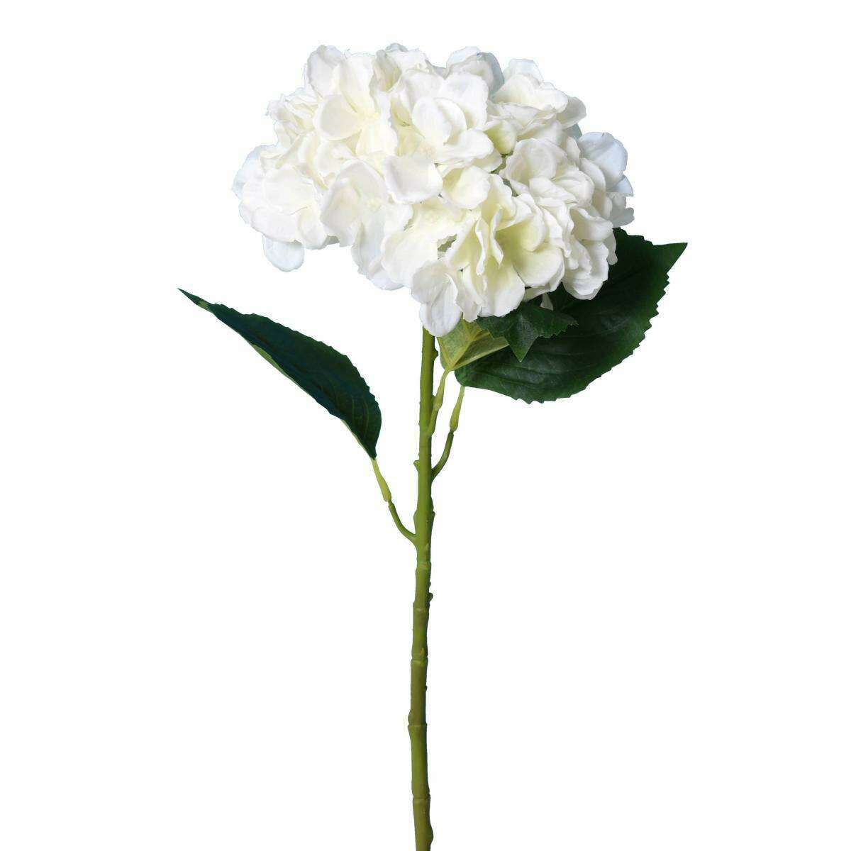 Fleur artificielle Hortensia - création bouquet fleur coupée - H.55cm blanc H4