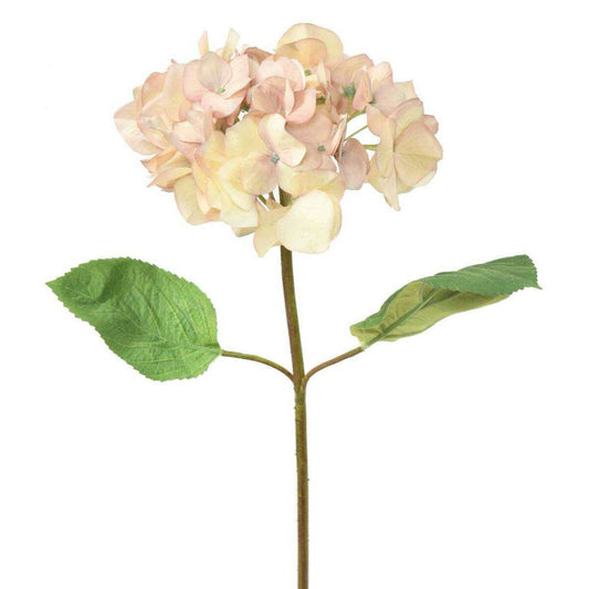 Fleur artificielle Hortensia - création bouquet fleur coupée - H.65 cm rose jaune