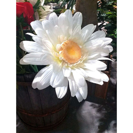Fleur artificielle Marguerite géante- décoration d'intérieur - H.125cm blanche