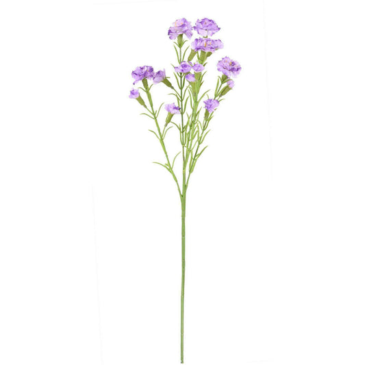 Fleur artificielle Oeillet 15 fleurs - composition florale - H.64cm mauve