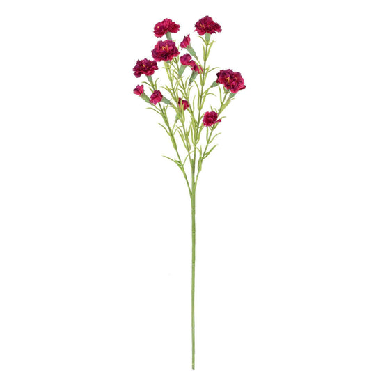 Fleur artificielle Oeillet 15 fleurs - composition florale - H.64cm rose foncé