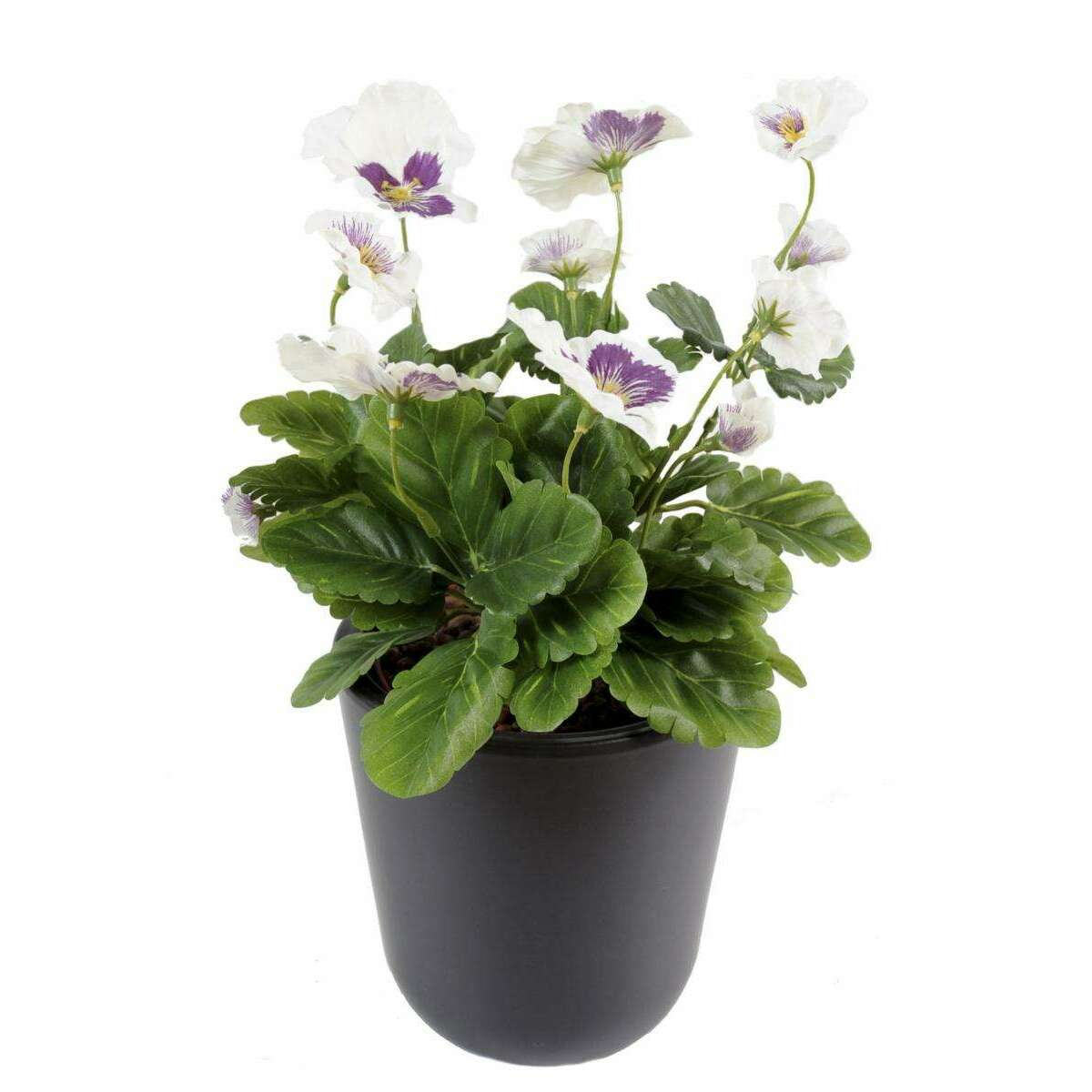 Fleur artificielle Pensée - plante d'intérieur en piquet - H.26cm blanc lavande L2