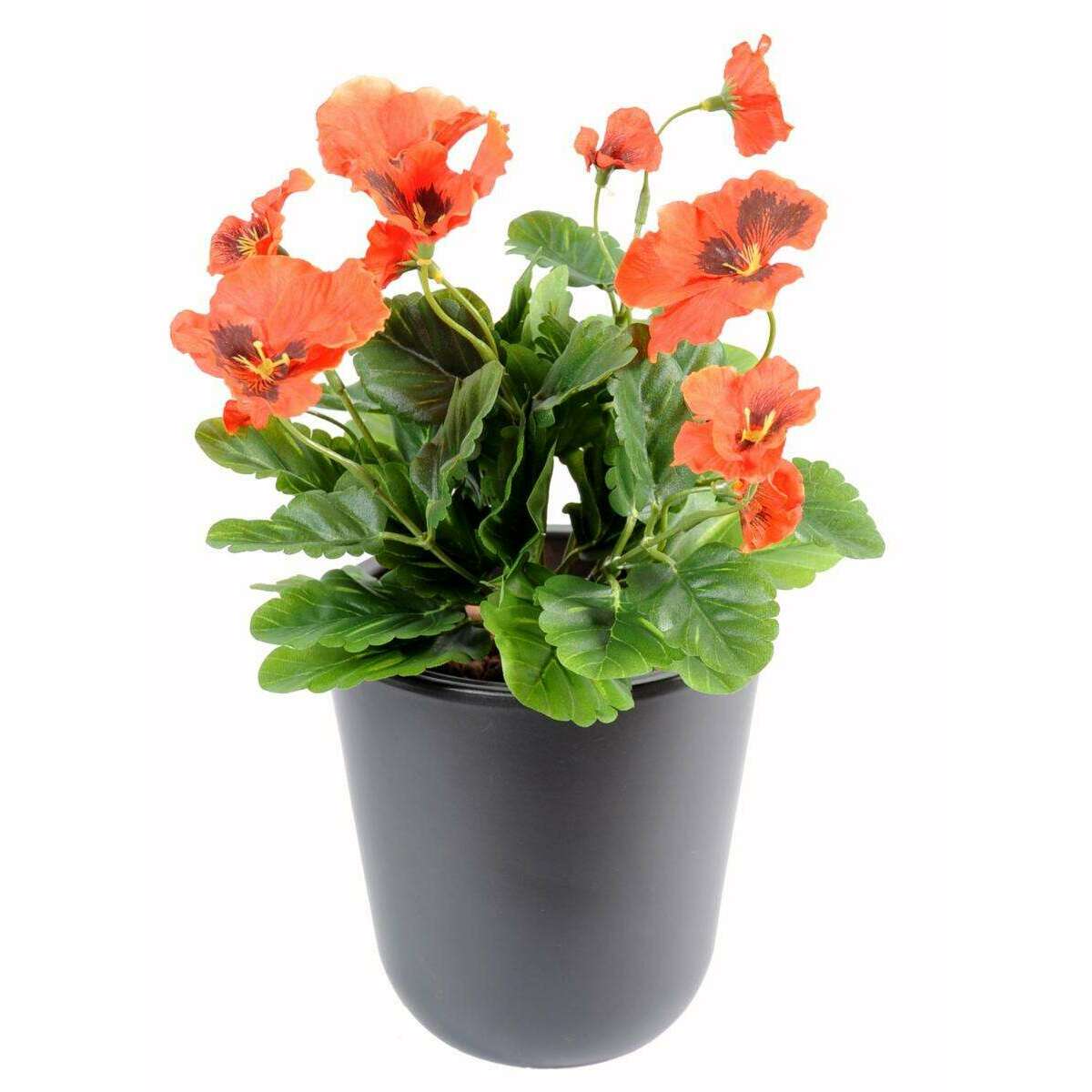 Fleur artificielle Pensée - plante d'intérieur en piquet - H.26cm rouge L2