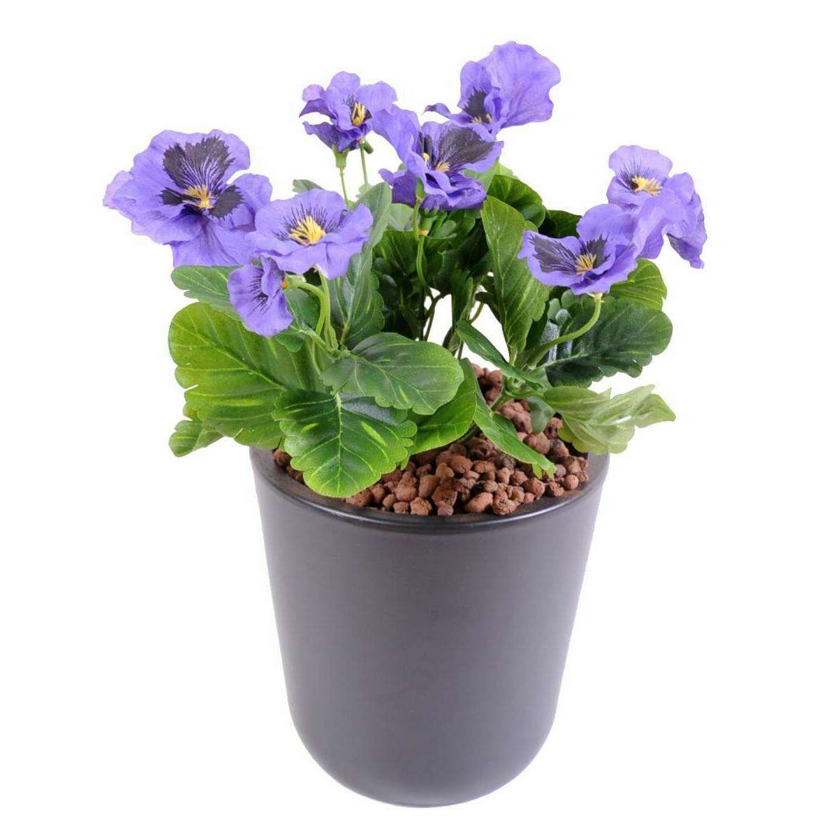 Fleur artificielle Pensée - plante d'intérieur en piquet - H.26cm violet L2
