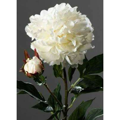 Fleur artificielle Pivoine blanche haut de gamme - composition florale - H.88cm