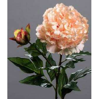 Fleur artificielle Pivoine haut de gamme - composition florale - H.88cm crème rose