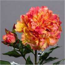 Fleur artificielle Pivoine haut de gamme - composition florale - H.88cm orange fuchsia