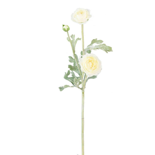 Fleur artificielle Renoncule mini - création de bouquet - H.53cm blanc