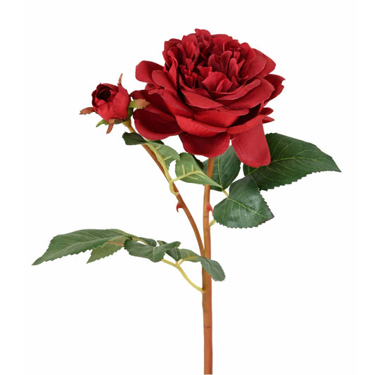Fleur artificielle rose - composition florale - H.53cm rouge