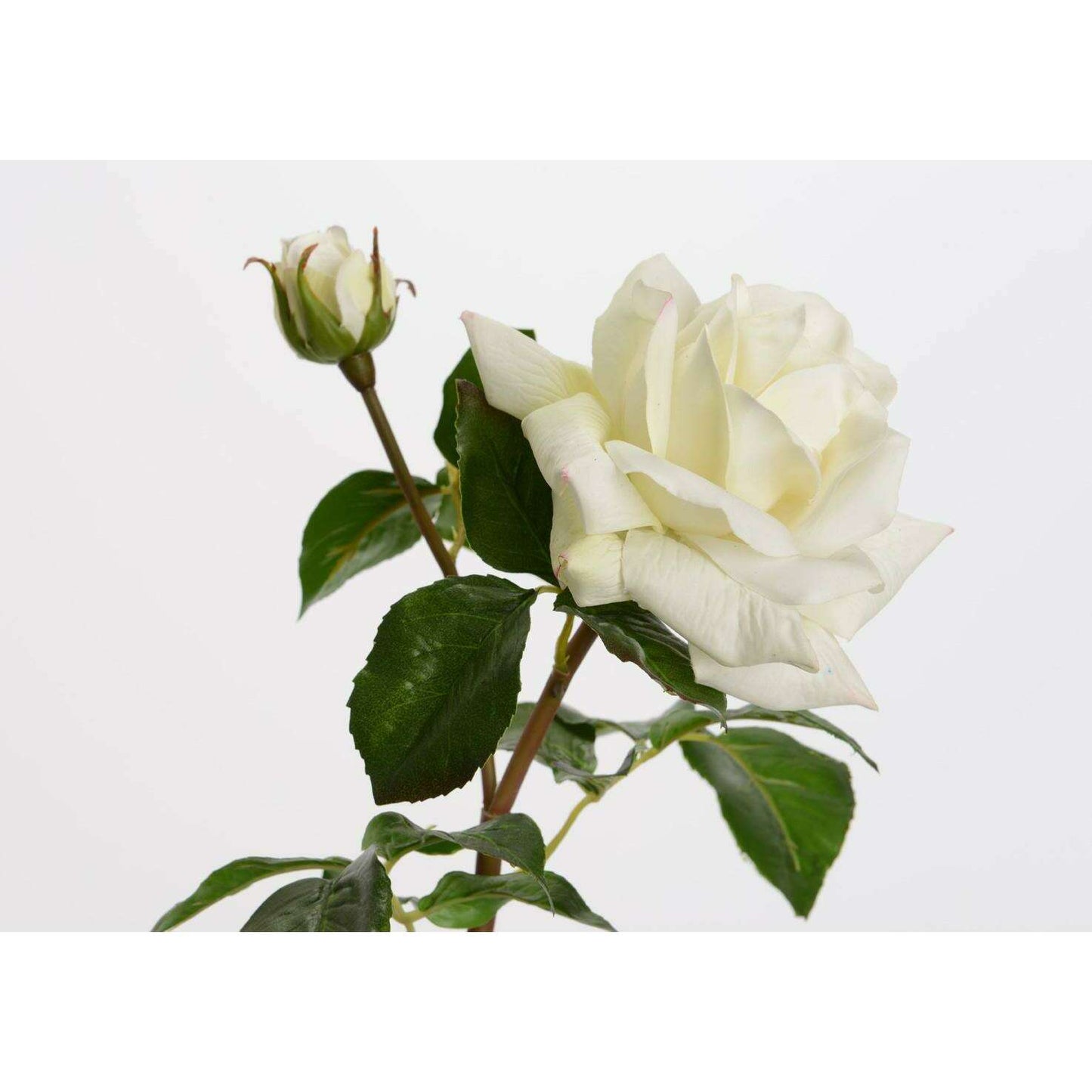 Fleur artificielle rose Melody reality - Fresh touch haute qualité - H.53cm blanc