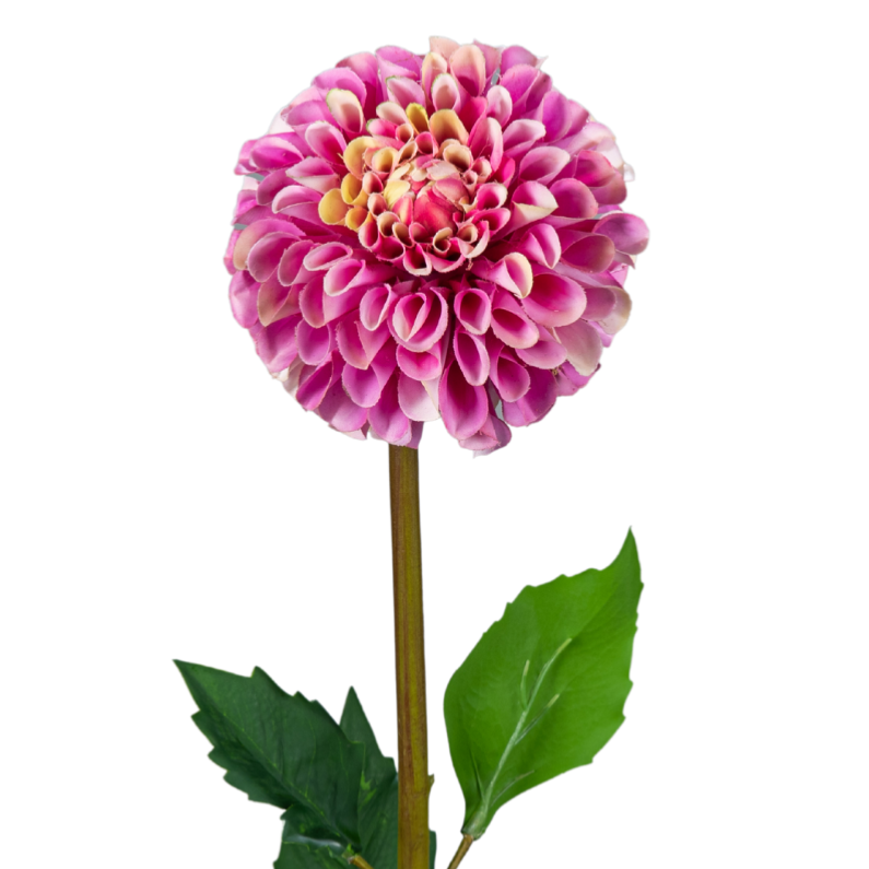 Fleur artificielle tige de Dahlia - composition florale - H.96cm mauve