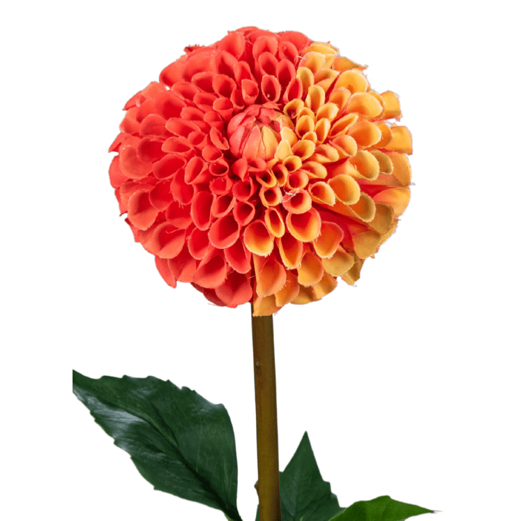 Fleur artificielle tige de Dahlia - composition florale - H.96cm orange