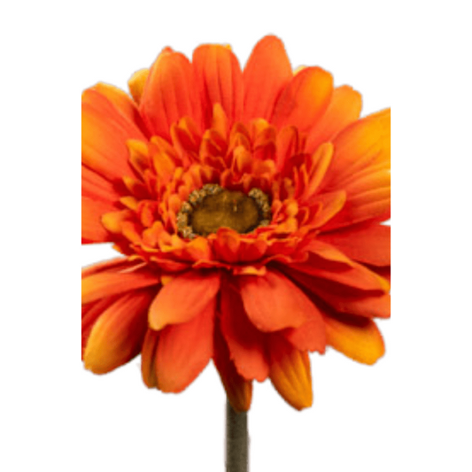 Fleur artificielle tige de Gerbera - composition bouquet - H.64cm orange