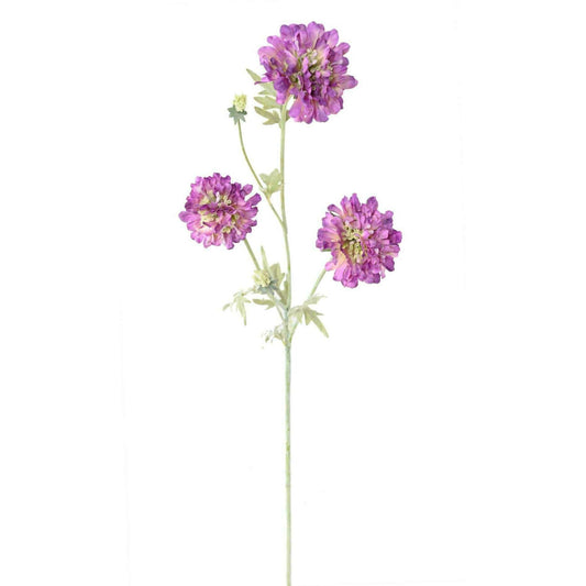 Fleur artificielle tige de Scabieuse - composition florale - H.75cm violet