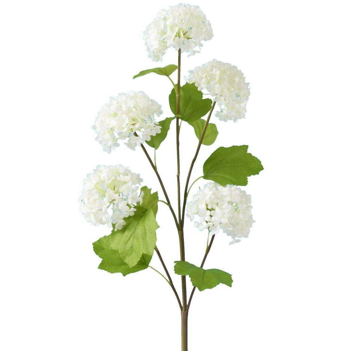 Fleur artificielle Viburnum 5 boules de fleurs - composition bouquet - H.75cm blanc