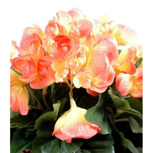 Fleurs artificielles Bégonia mini - plante en piquet - H.20 cm rose