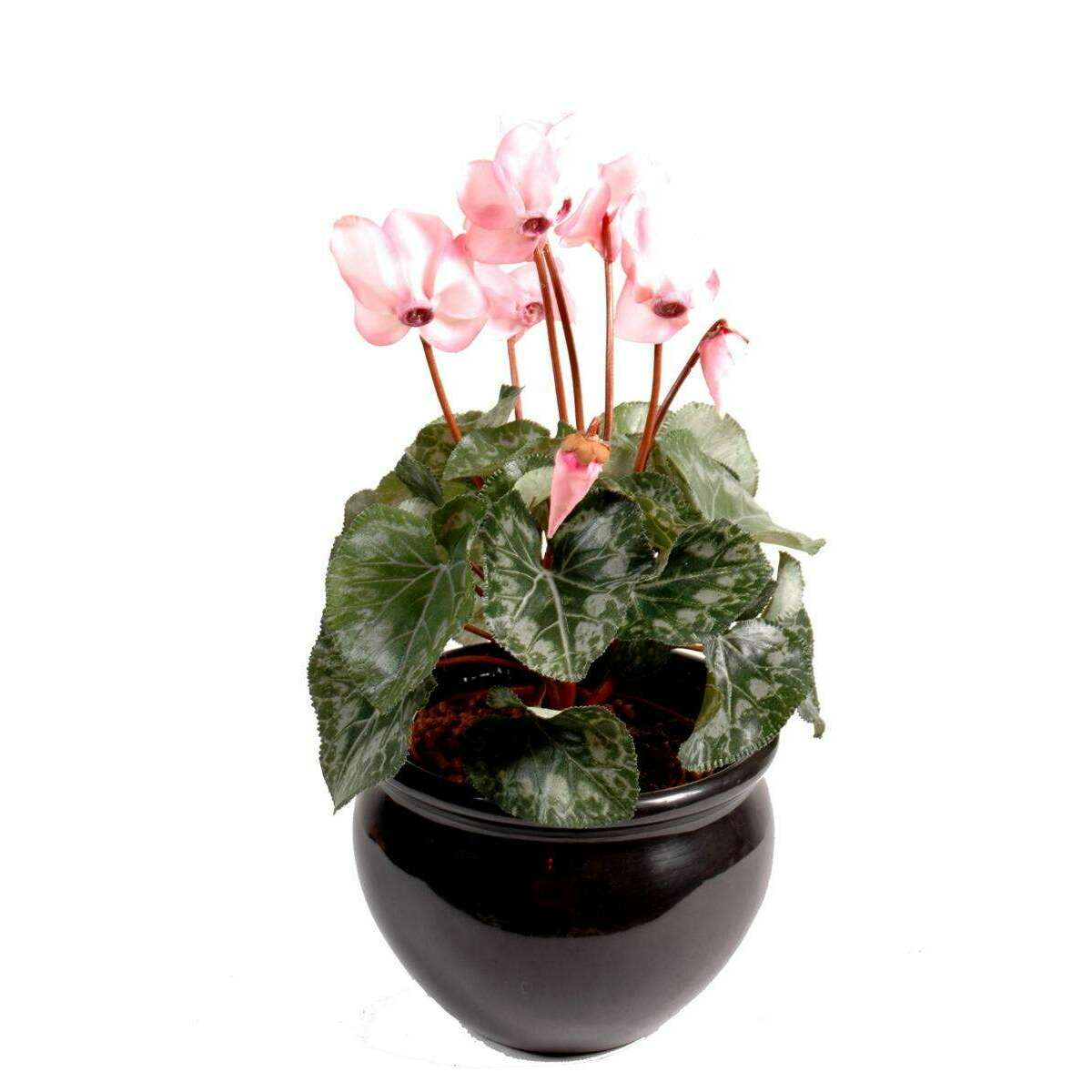 Fleurs artificielles Cyclamen - plante en piquet - H.32 cm rose clair D3