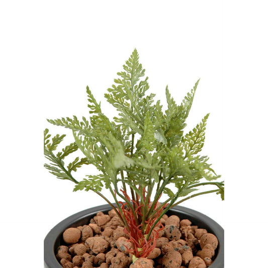 Fougère mini artificielle en piquet - plante intérieur extérieur - H.12cm vert - F4