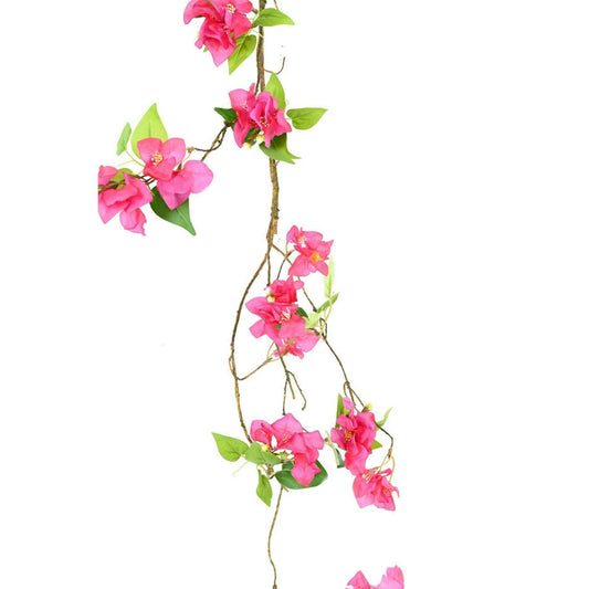 Guirlande artificielle bougainvillier en fleur - intérieur - H.130cm fuchsia