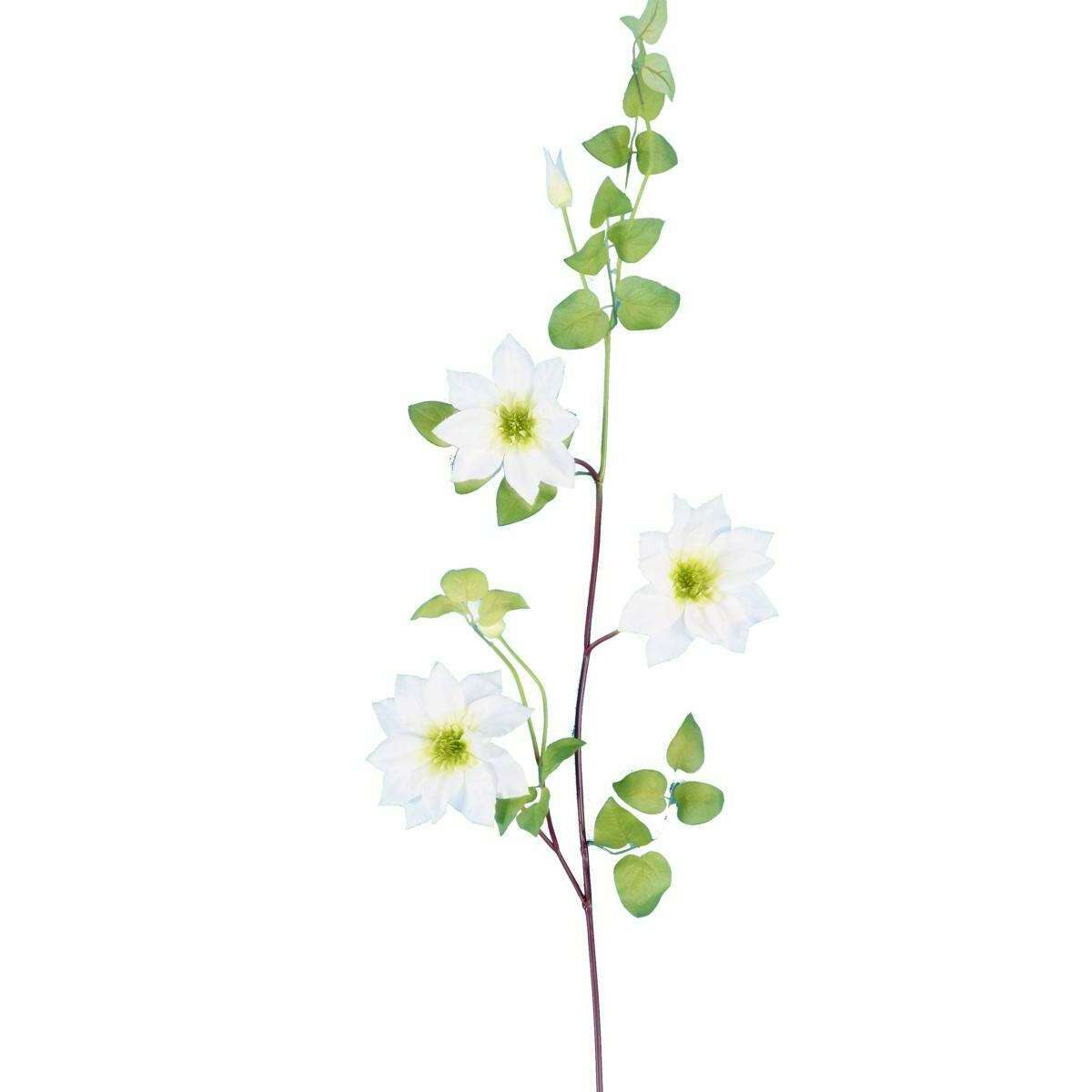 Guirlande artificielle Clématite 3 fleurs - décoration intérieure - H.107cm blanc D5