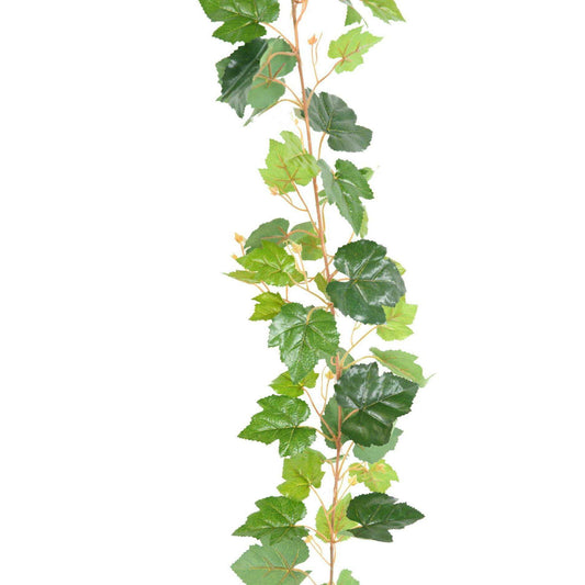 Guirlande artificielle de vigne 117 feuilles - décoration d'intérieur - H.200cm vert