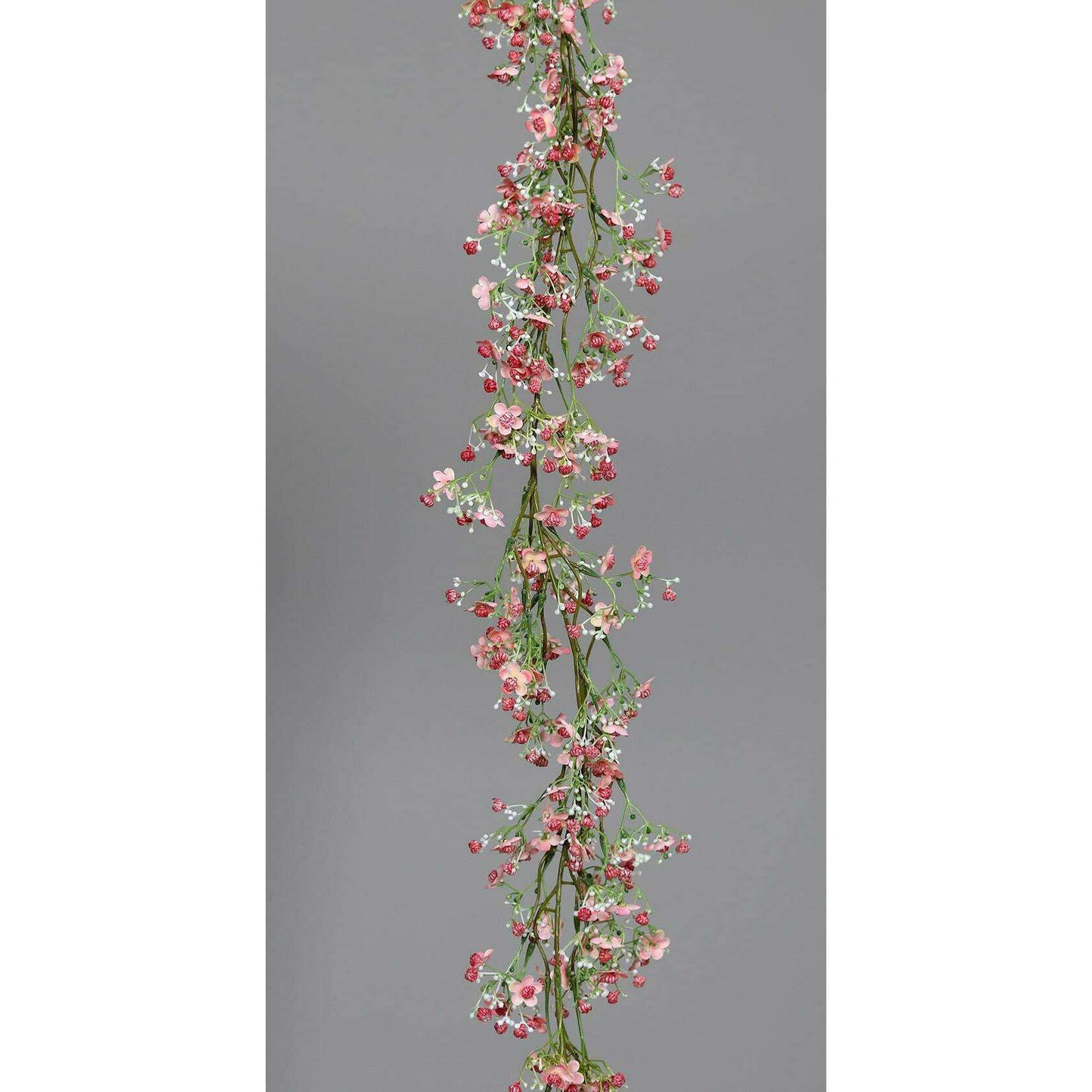 Guirlande artificielle fleurie Gypsophile - création florale - H.120cm rose
