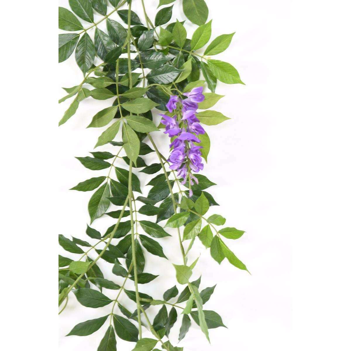 Guirlande de Glycine artificielle violette de 180 cm - feuillage pour intérieur