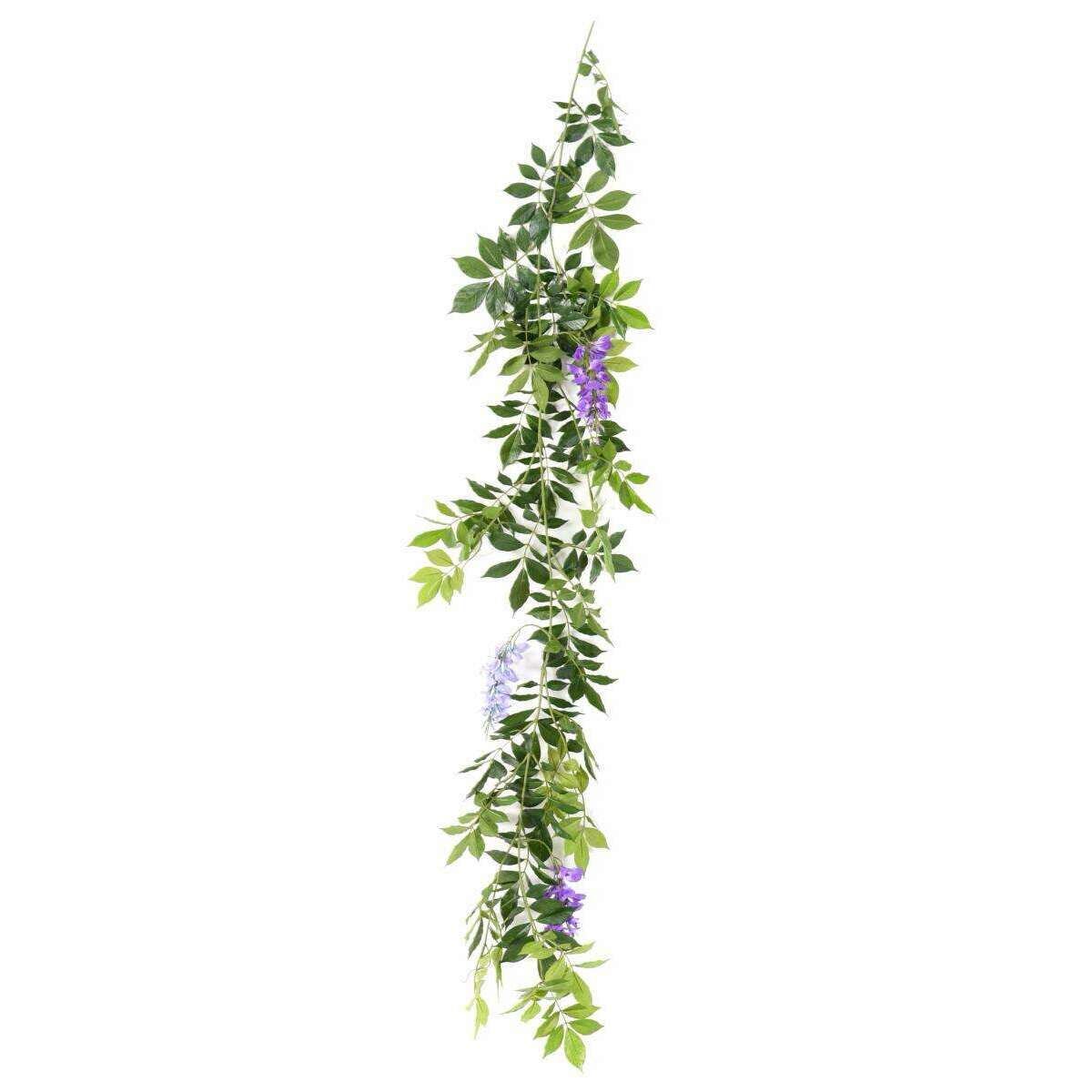 Guirlande de Glycine artificielle violette de 180 cm - feuillage pour intérieur