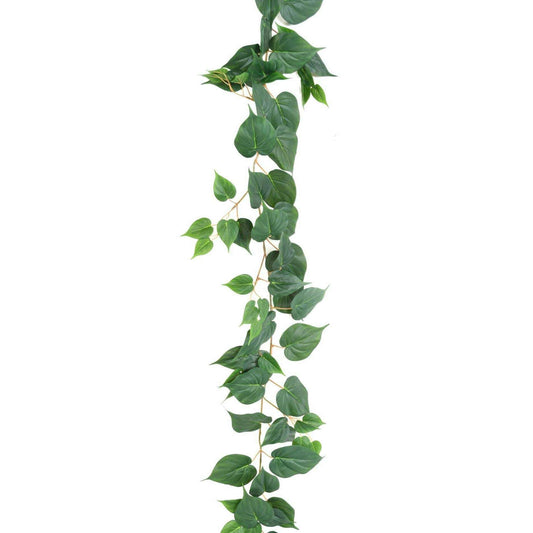 Guirlande artificielle Pothos 114 feuilles - décoration pour intérieur - H.190cm vert