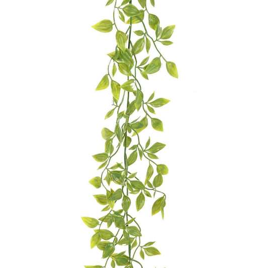Guirlande artificielle Tradescantia résistant UV - plante pour extérieur - H.195cm vert