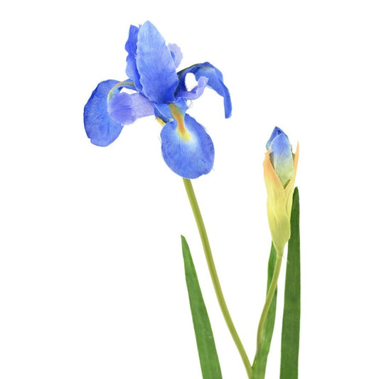 Fleur artificielle iris 1 fleur 2 boutons - décoration d'intérieur - H. 60cm bleue
