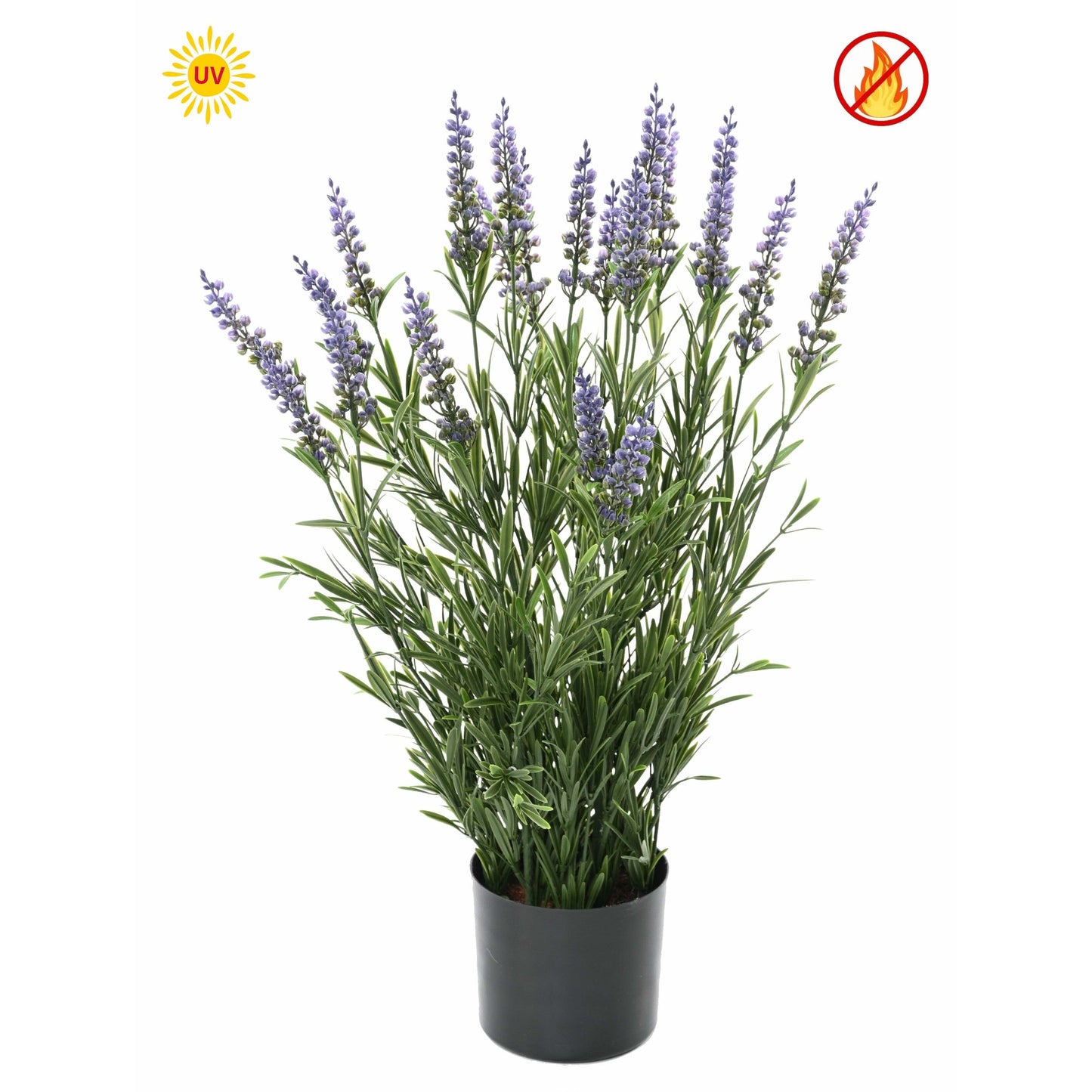 Lavande artificielle en pot - plante d'extérieur - H.55 cm