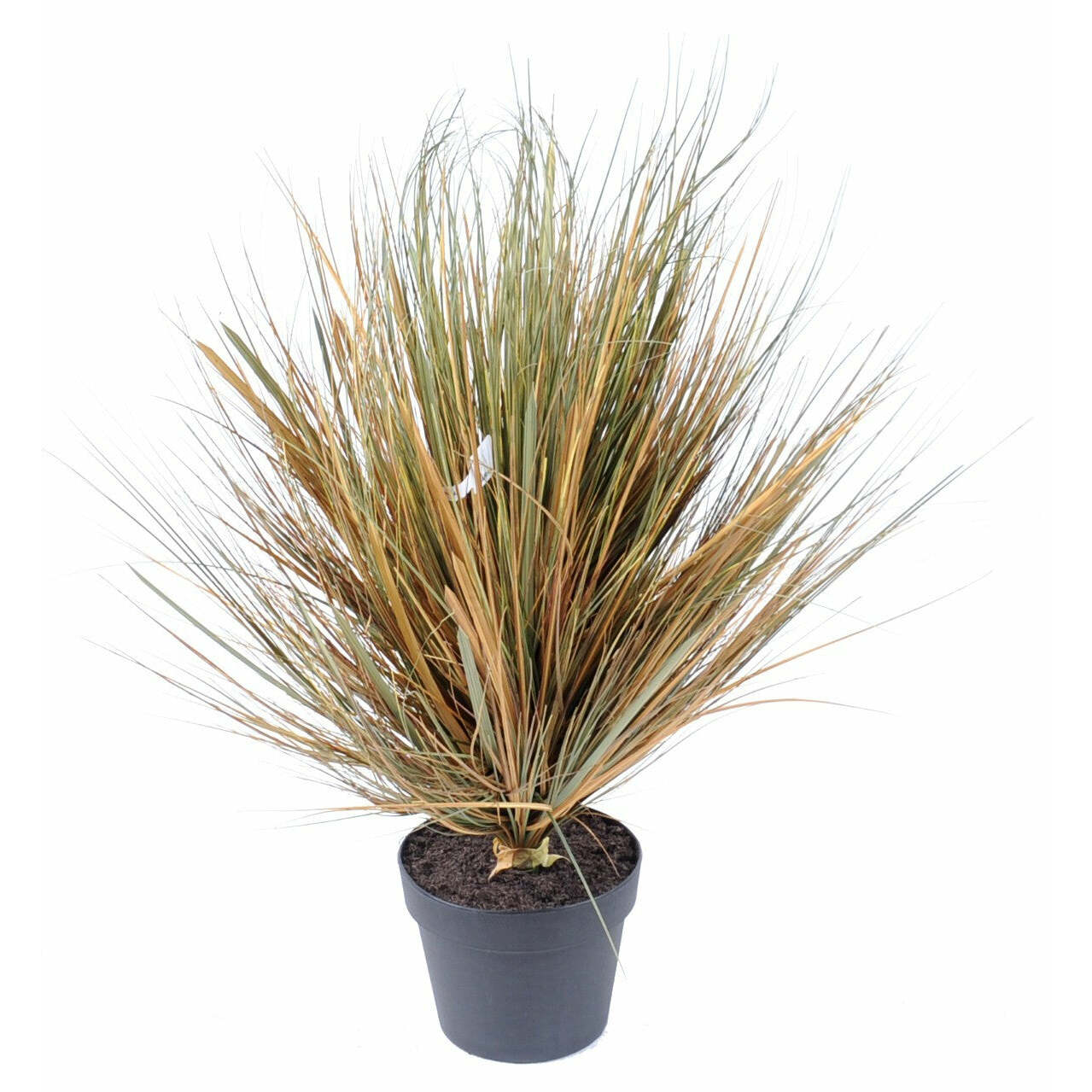 Plante artificielle Herbe Onion Grass Round en pot - intérieur - H.70cm gris vert