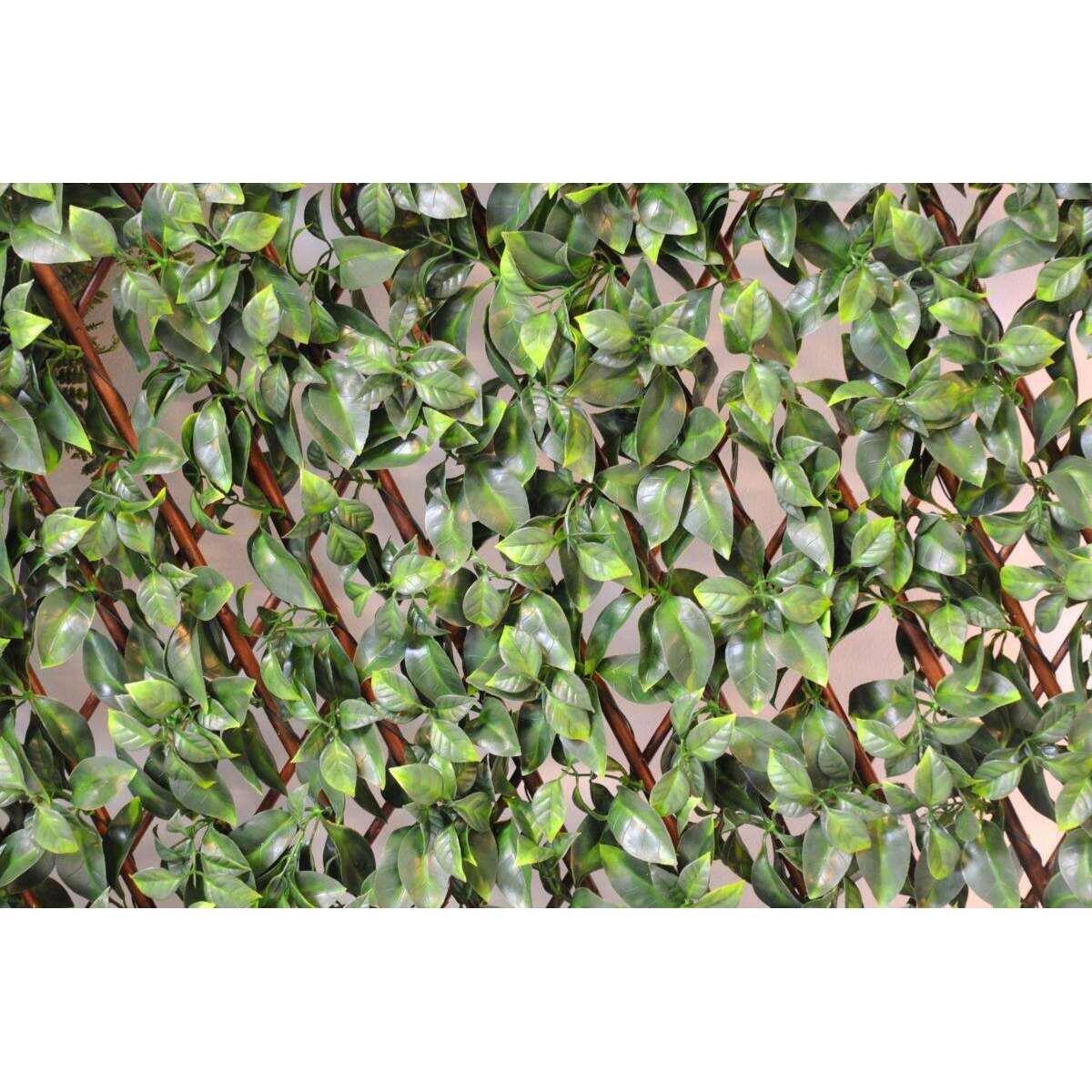 Palissade artificielle extensible Feuillage Tergal UV - extérieur terrasse balcon - H.100x200cm