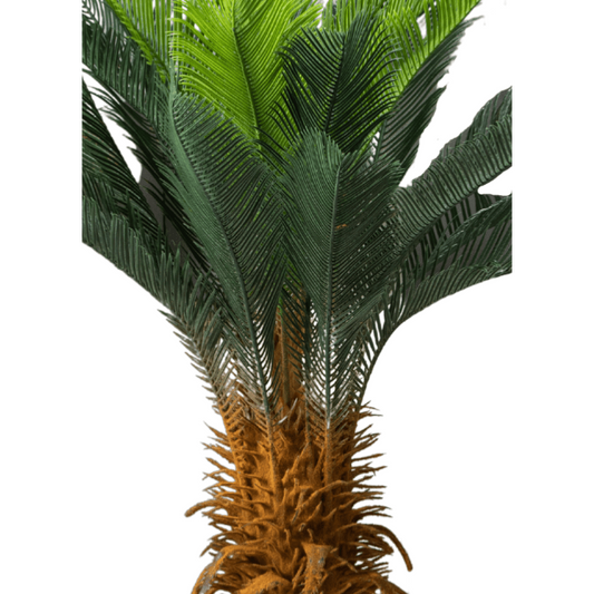 Palmier artificiel Cycas du Japon en pot - plante d'intérieur - H.110cm vert