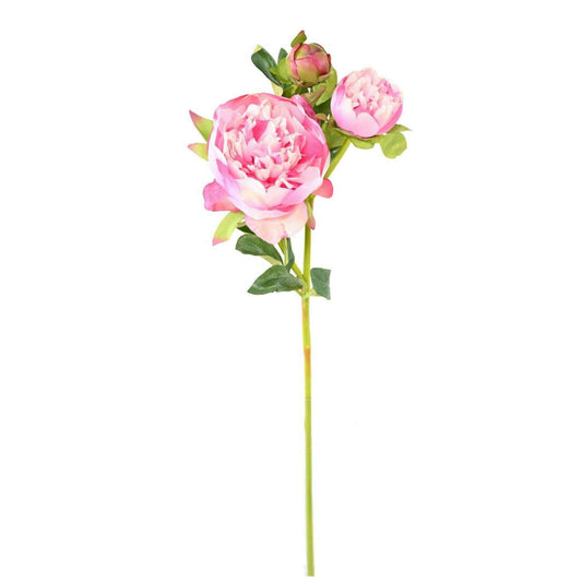 Pivoine artificielle 2 fleurs - création de bouquet composition - H.50cm rose