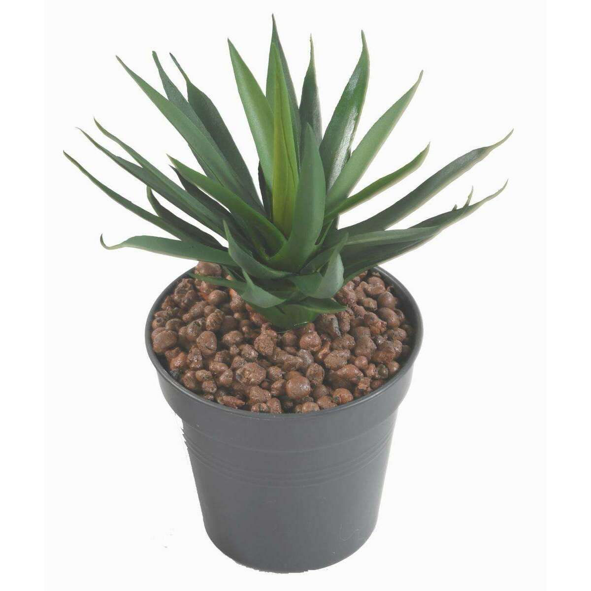 Plante artificielle Agave 29 feuilles - cactus artificiel extérieur - H.20cm vert