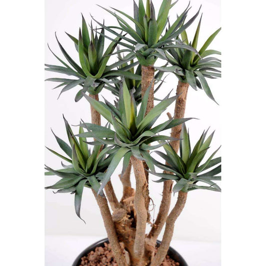 Plante artificielle Agave 7 troncs - succulente pour intérieur - H.72cm vert