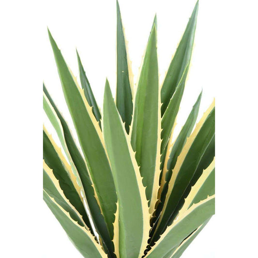 Plante artificielle Agave Furcraea - intérieur extérieur - H.110cm vert jaune